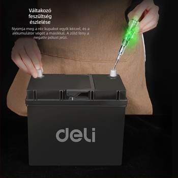 DL8004 elektromos teszt toll, 12-250V, érintkezéses típus, átlátszó ház, villanyszerelőknek