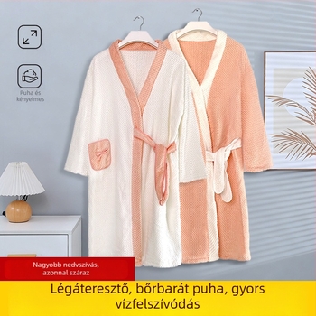 Koral plüss fürdőköpeny, hosszú ujjú, hosszú fazon, téli
