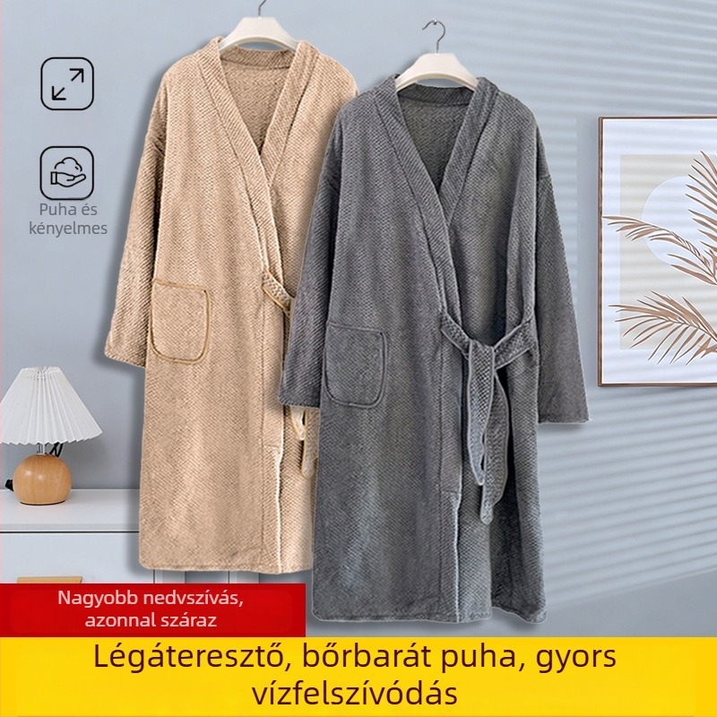 Koral plüss fürdőköpeny, hosszú ujjú, hosszú fazon, téli