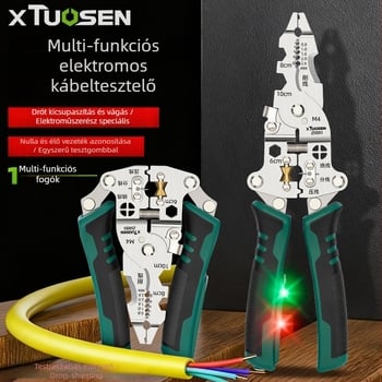 Xtuosen Villanyszerelőknek szánt vezetékleválasztó fogó – Többfunkciós eszköz elektromos teszttel, hegyes végű, 0,22 kg, Modell 251051