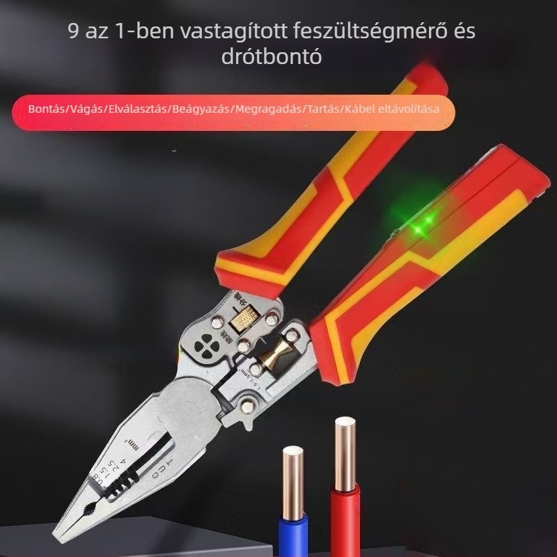 Sibang – Kábelcsupaszító kés rollerrel, többfunkciós, állítható villanyszerelő tesztpenz, teljesítménymérés