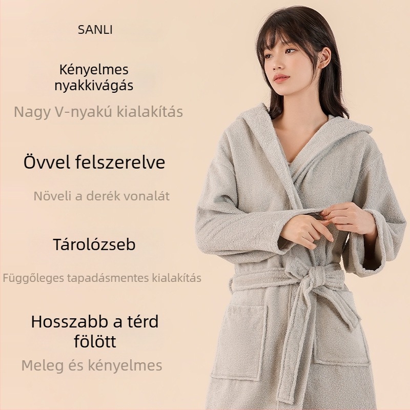 Fürdőköntös pároknak, uniszex, 100% pamut