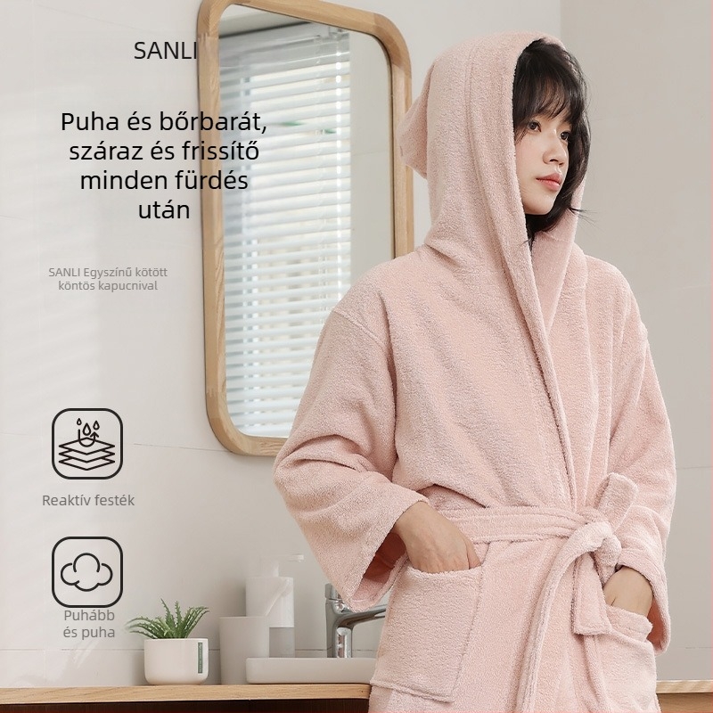 Fürdőköntös pároknak, uniszex, 100% pamut
