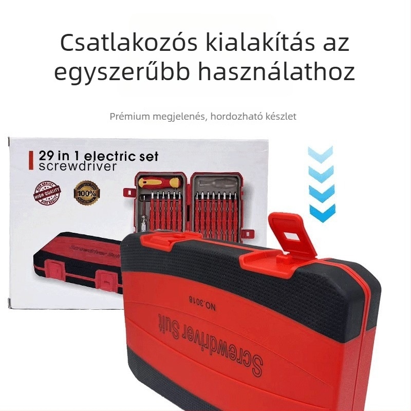 Hezhou 29-in-1 szigetelt csavarhúzó készlet elektromérnököknek, keresztes fejű csavarhúzó, CR-V acél, mágneses, markolat PP+TPR, súly 1.035