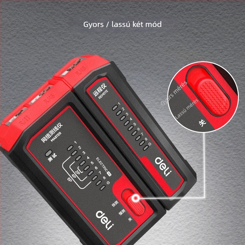 Deli DL8401 Hálózati kábel és telefonvonal-teszter