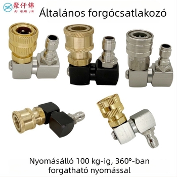 1/4 hüvelykes gyorscsatlakozású magasnyomású vízpisztoly, 360° forgó univerzális csukló; alumínium, réz és rozsdamentes acélból