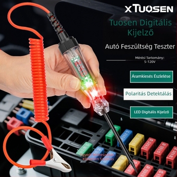 Xtuosen elektromos teszt toll digitális kijelzővel, multifunkcionális áramkör-tesztelő