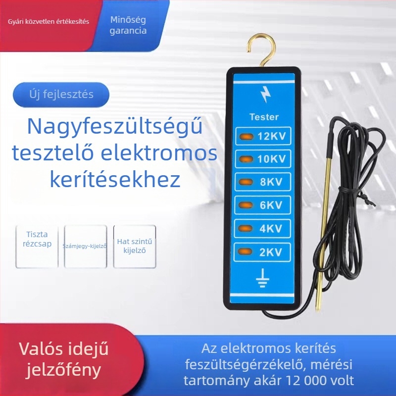 Elektronikus kerítés teszter - hordozható, feszültségmérés, mozgó kerítés; Anyag: Host + fémdrót; Stílus: Feszültség tesztelés; Típus: Mozgó kerítés