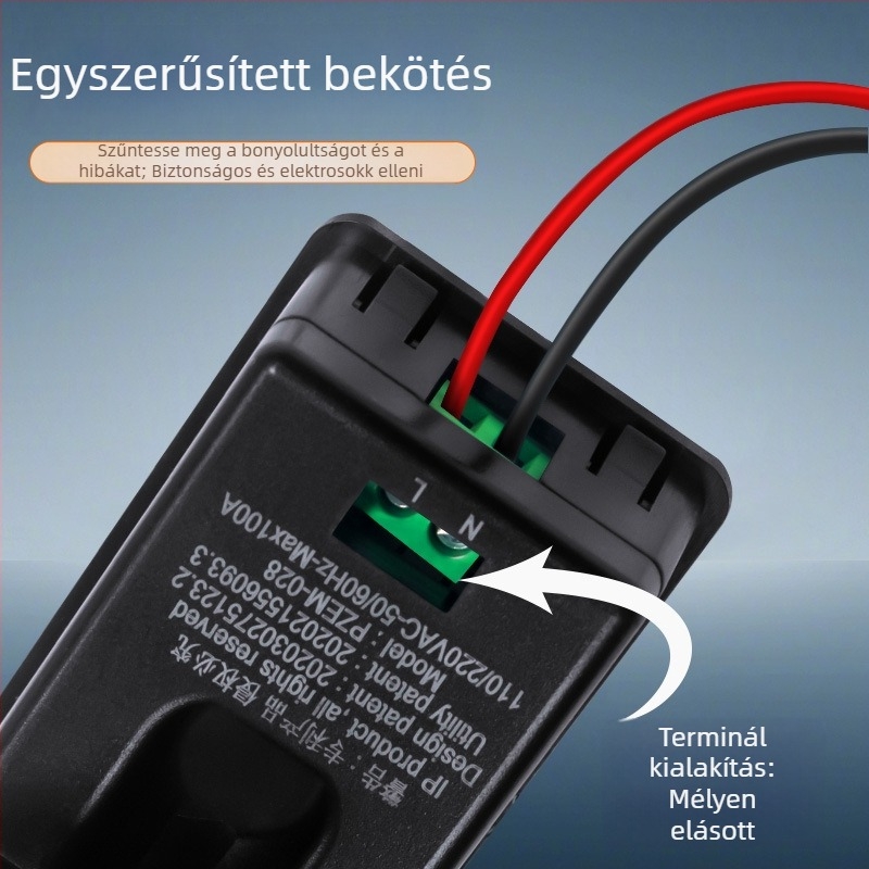 AC digitális kijelzős többfunkciós mérő, feszültség- és árammérés, teljesítményfaktor, teljesítményfigyelés, 0-100 A