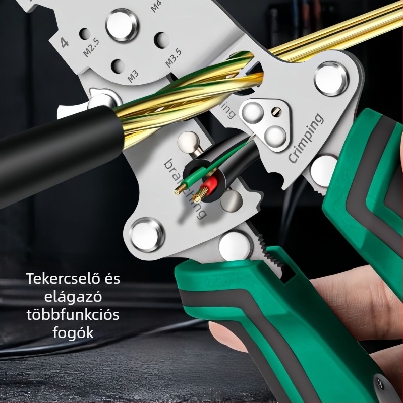 Star villanyszerelő vezetékek csupaszítófogó – hegyes végű, többfunkciós, elektromos méréssel, súly 0,255 kg