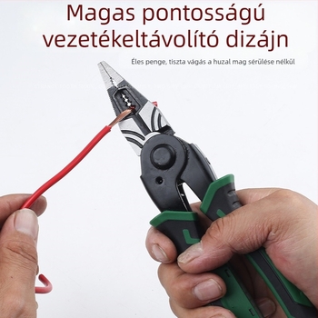 6 az 1-ben cserélhető fejű huzalos fogó elektroműszerészeknek — többfejű fogó, drótnyitó, ónvágó olló
