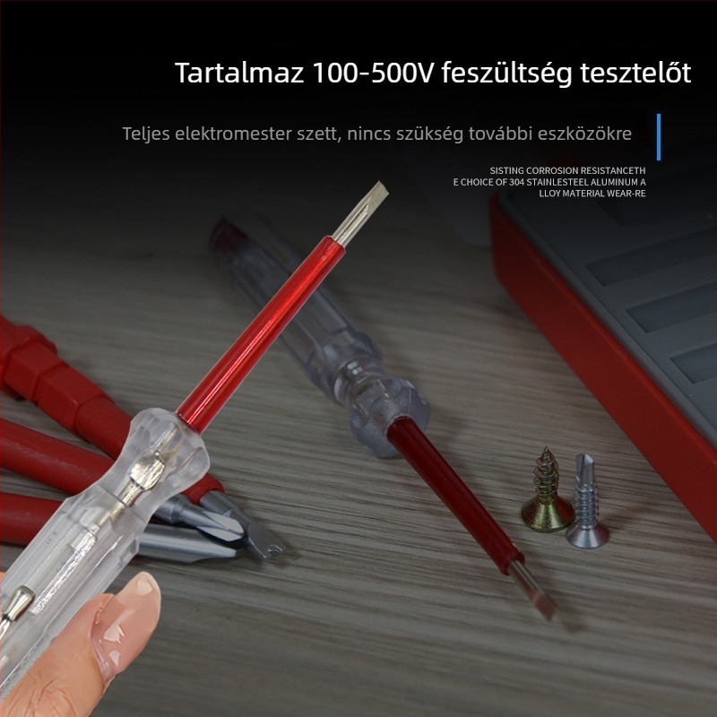 MYJ 5-in-1 izolált csavarhúzó készlet mágneses végű Cr-V acélból, elektromos karbantartáshoz magasfeszültséghez