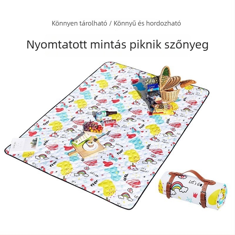 Kültéri piknik matrac alumíniumfóliával, nedvességálló és csúszásmentes, kemping takaró 200x145 cm / 200x200 cm