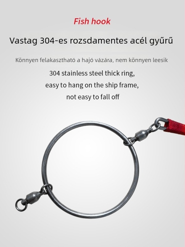 Mély-tengeri horgászkészlet hajóra, ívelt egykaros tartó és rozsdamentes acélsodrony