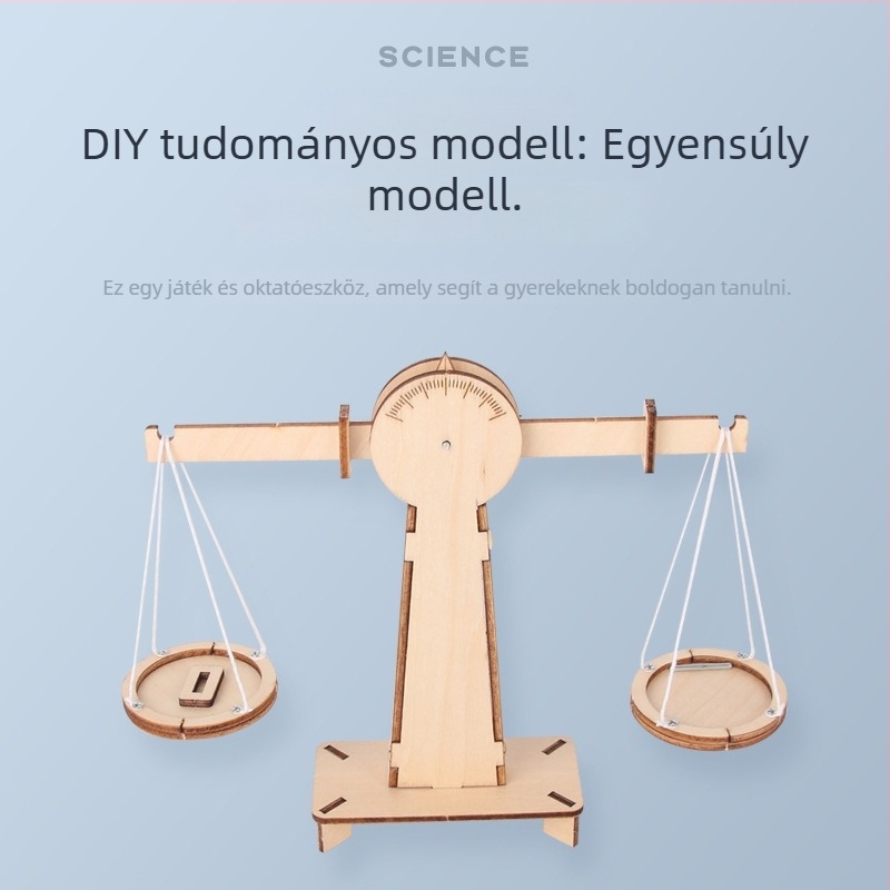 Elektromos egyensúlyozó mérleg — DIY készlet boxwoodból készült faanyagból, fizika oktatási játék 4–6 éveseknek