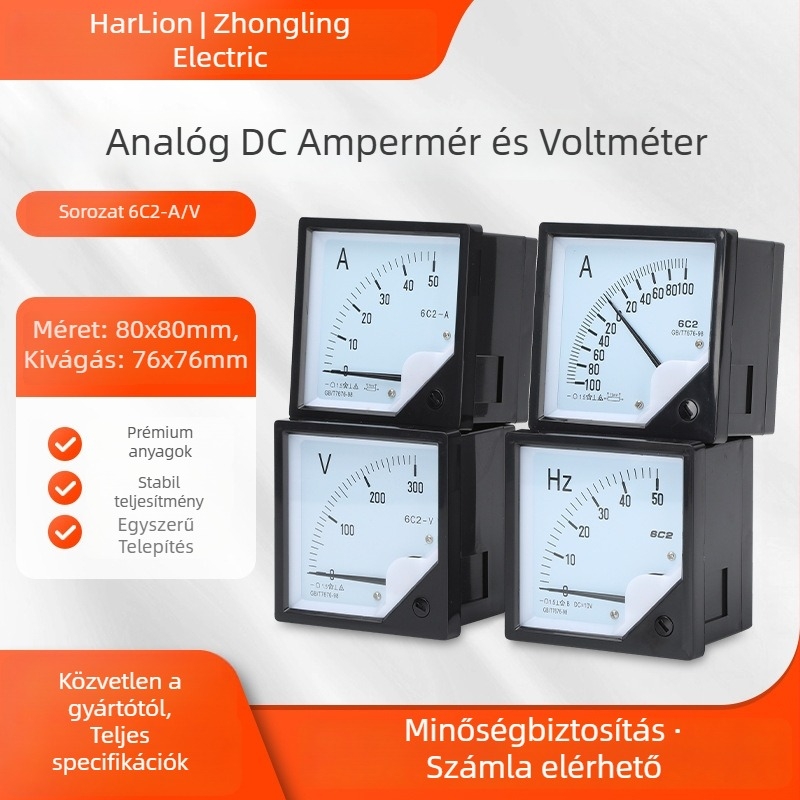 6C2 DC áram- és feszültségmérő, bemenet 50-75 mV, tartomány 300 V, frekvenciamérés (Hz), digitális kijelző