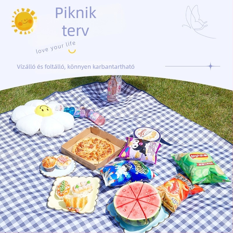 Kültéri piknik matrac – Oxford szövet, PVC vízálló réteg, 100% poliészter; ideális tengerparti, kempingezésre és piknikezésre