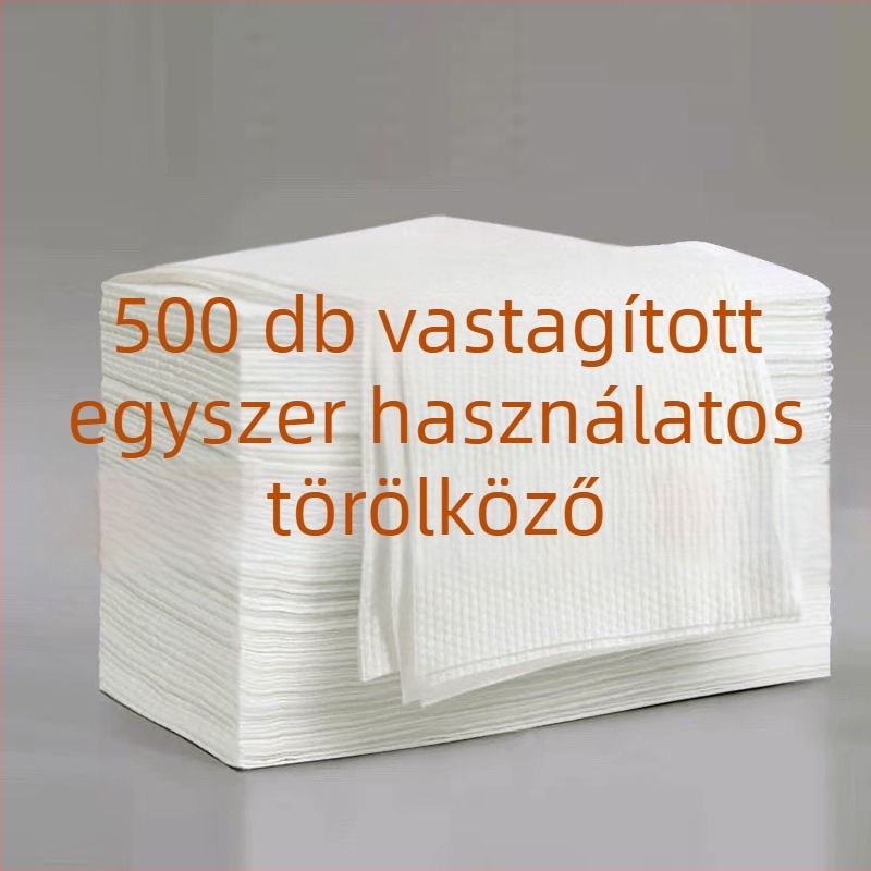 Egyszerhasználatos törölközők szállodai és szalonhasználatra, megvastított és megnagyobbított, hajturban, 70 g, nedvességfelszívás 16–20 s, 500 darab