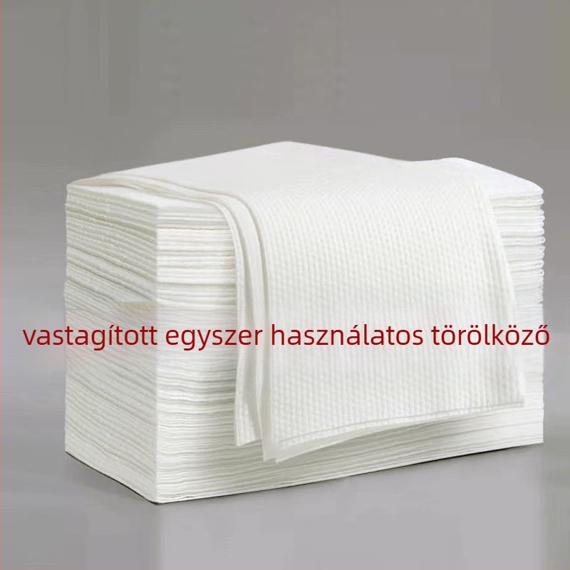 Egyszerhasználatos törölközők szállodai és szalonhasználatra, megvastított és megnagyobbított, hajturban, 70 g, nedvességfelszívás 16–20 s, 500 darab