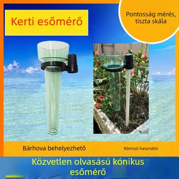 Kerti műanyag esőmérő átlátszó mérőedénnyel külső használatra