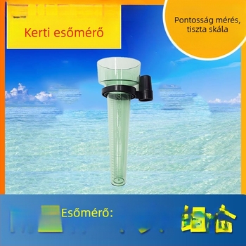 Kerti műanyag esőmérő átlátszó mérőedénnyel külső használatra