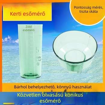 Kerti műanyag esőmérő átlátszó mérőedénnyel külső használatra
