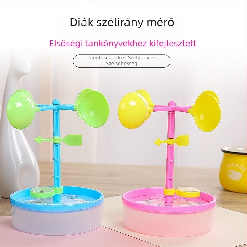 Első osztályos diákok számára szélirány-mérő eszköz – DIY szélirány-készlet forgó mechanizmussal, 90 darab
