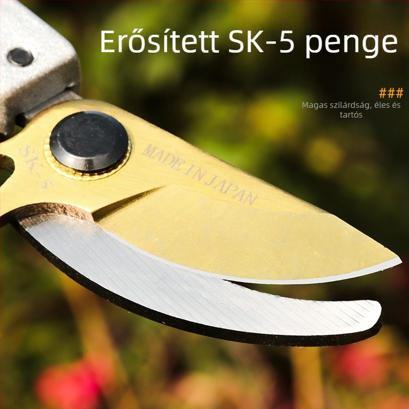 SK5 metszőolló kerthez és otthoni használatra, rugós, erőkímélő olló bonsai- és gyümölcságakhoz