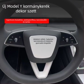 Tesla Model Y belső kormánykerék dekoratív védő matrica, műanyag