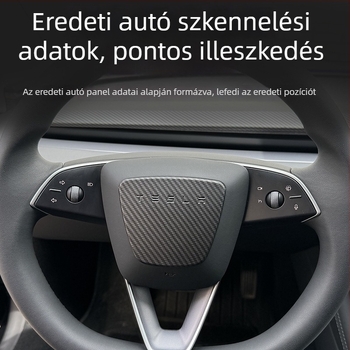 Tesla Model Y belső kormánykerék dekoratív védő matrica, műanyag