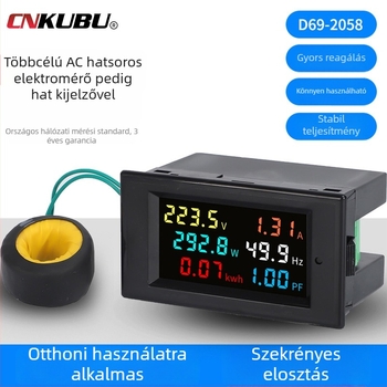 D69-2058 AC feszültség- és áramerősségmérő, teljesítményfigyelő, digitális kijelző, intelligens modul