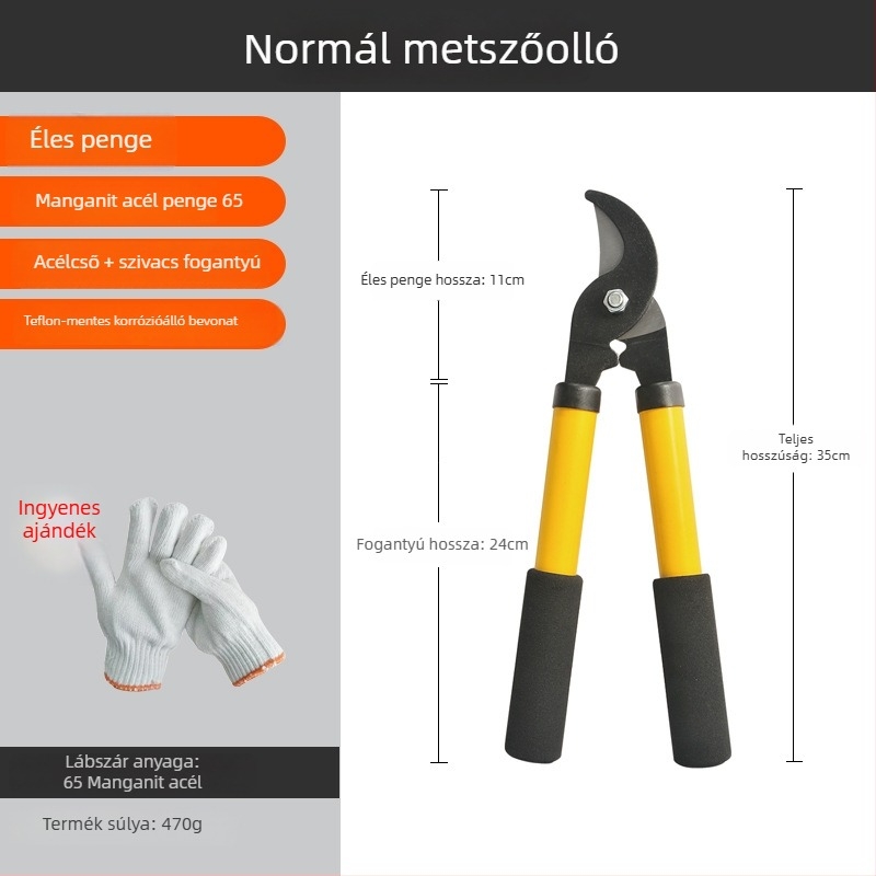 Teleszkópos ágvágó olló SK-5 pengével, alumínium ötvözetű nyél, tömege 1300 g