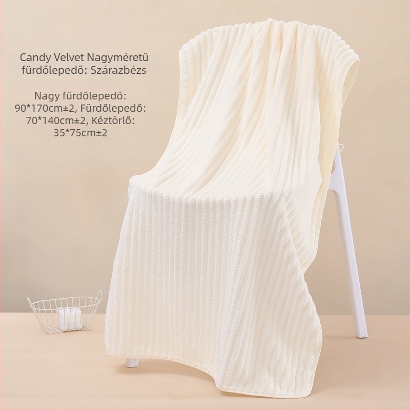 Fürdőlepedő coral fleece anyagból, 300–400 g, 150D szál, feldolgozás: szegélyezés, vágott bársony, egyszerű szövés