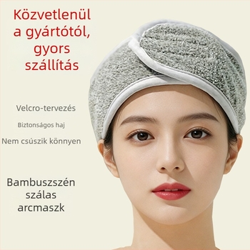 Sminkeltávolító törölköző bambuszszén rostból, 0–5 s nedvszívás, 30 g tömeg, logónyomásra alkalmas