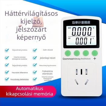 Coward otthoni energiamonitor mérő aljzattal – méri a feszültséget, az áramerősséget és a teljesítményt; számkijelző; 50 Hz.