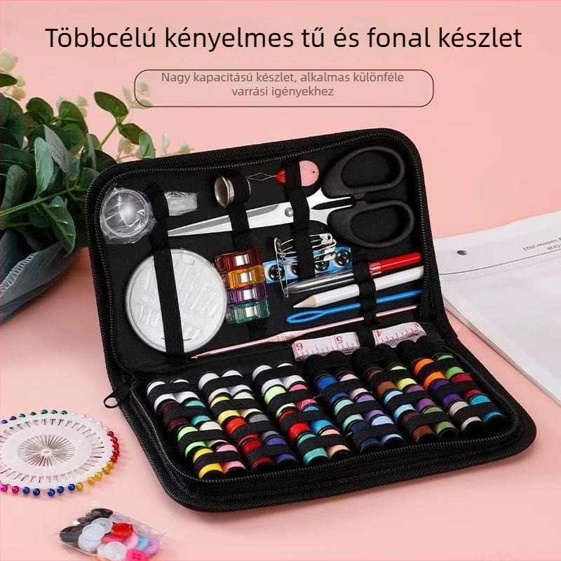 Cérnás készlet tűtartóval, sokoldalú otthoni varrókészlet, 240 készlet, kb. 300 g, testreszabható