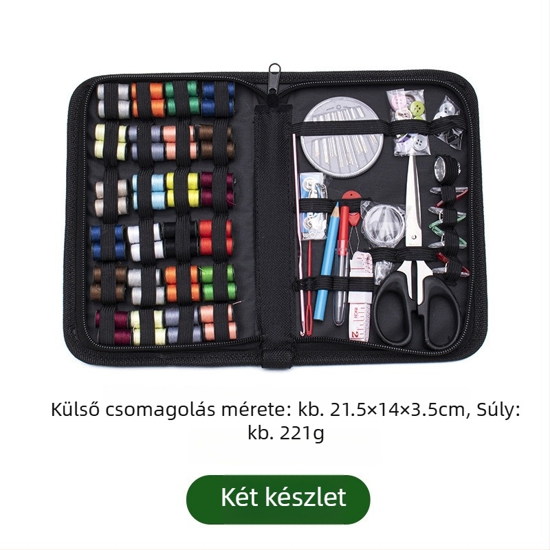 Cérnás készlet tűtartóval, sokoldalú otthoni varrókészlet, 240 készlet, kb. 300 g, testreszabható