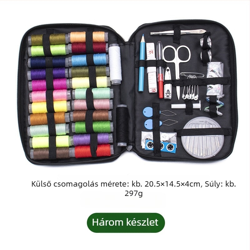 Cérnás készlet tűtartóval, sokoldalú otthoni varrókészlet, 240 készlet, kb. 300 g, testreszabható