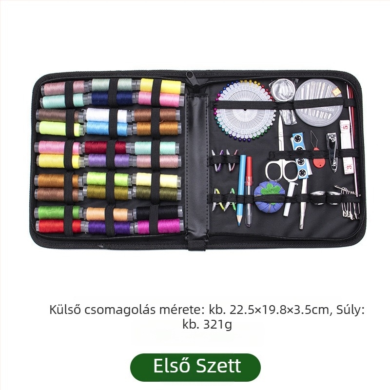 Cérnás készlet tűtartóval, sokoldalú otthoni varrókészlet, 240 készlet, kb. 300 g, testreszabható