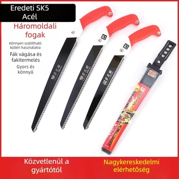 Independent SK5-ös acél kézifűrész, modell Great White Shark, otthoni metszéshez, fakivágáshoz és kertészkedéshez; alkalmas száraz és nedves fához