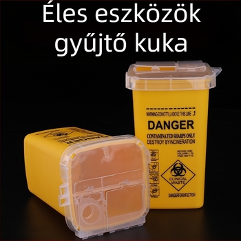 Tűhulladék gyűjtő doboz tetováláshoz, 1 L kapacitás, tűhulladék tárolása kozmetikai eszközökhöz