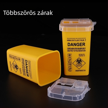 Tűhulladék gyűjtő doboz tetováláshoz, 1 L kapacitás, tűhulladék tárolása kozmetikai eszközökhöz