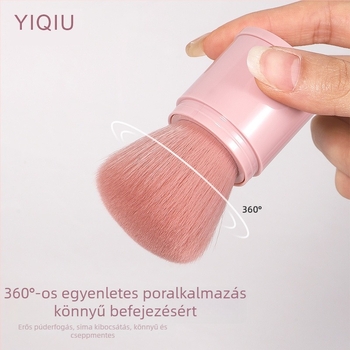 Púder sminkecset teleszkópos nyéllel, műanyag nyél, szintetikus sörték (tasakos csomagolás, 1 darab)