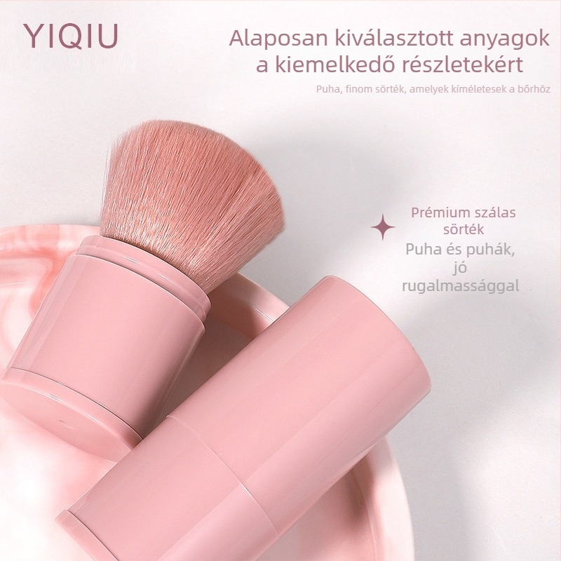 Púder sminkecset teleszkópos nyéllel, műanyag nyél, szintetikus sörték (tasakos csomagolás, 1 darab)