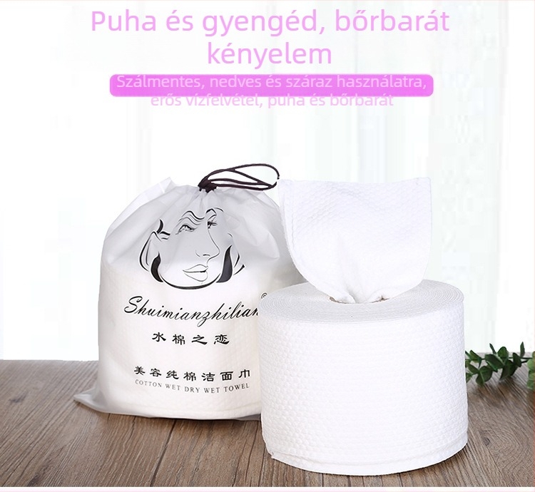 Love of Water Cotton Egyszer használatos arctisztító kendő – kettős használat, száraz és nedves, 100% pamut