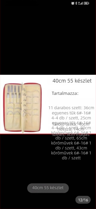 Aixin rozsdamentes acél kötőtűkészlet körkötőtűkkel és egyenes tűkkel