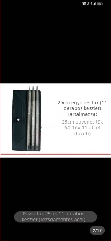 Aixin rozsdamentes acél kötőtűkészlet körkötőtűkkel és egyenes tűkkel