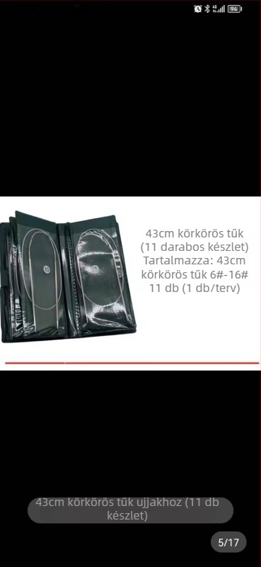 Aixin rozsdamentes acél kötőtűkészlet körkötőtűkkel és egyenes tűkkel