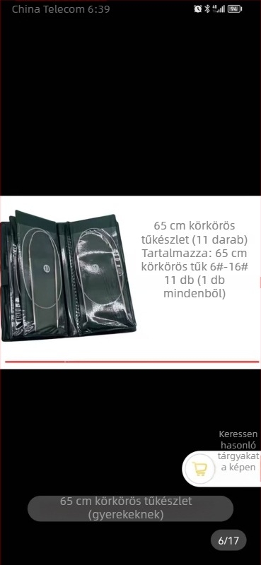 Aixin rozsdamentes acél kötőtűkészlet körkötőtűkkel és egyenes tűkkel