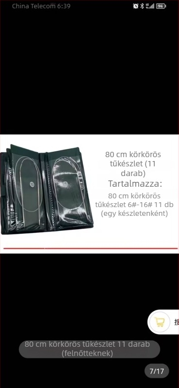 Aixin rozsdamentes acél kötőtűkészlet körkötőtűkkel és egyenes tűkkel